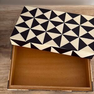 Bone Inlay Valet Box | Handmade Geometric Storage for Desk or Dresse